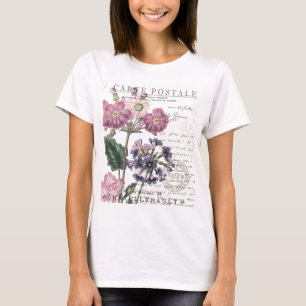 moderne französische Vintage-Blumen T-Shirt