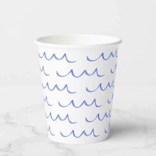 Moderne französische Wave Water Paper Cups Pappbecher (Rückseite)