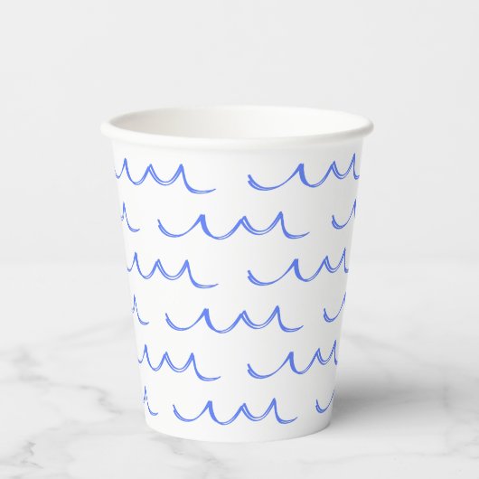 Moderne französische Wave Water Paper Cups Pappbecher (Vorderseite)