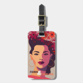 Moderne Frau Abstrakt Portrait FIERCE & FABULOUS Gepäckanhänger (Vorderseite vertikal)