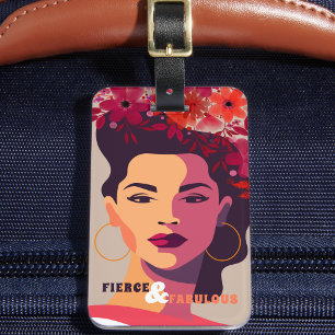 Moderne Frau Abstrakt Portrait FIERCE & FABULOUS Gepäckanhänger