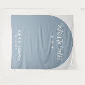 Moderne Frau Brautparty Blue Arch Wandteppich (Vorderseite (Horizontal))