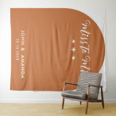 Moderne Frau Brautparty Terracotta Boho Wandteppich (Beispiel (Horizontal))