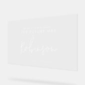 Moderne FRAU Brautparty Willkommen in Weiß Acrylschild (Winkel)