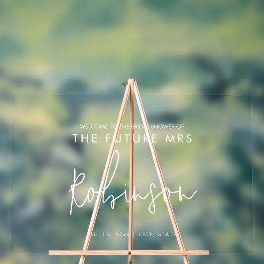 Moderne FRAU Brautparty Willkommen in Weiß Acrylschild (Neutral)