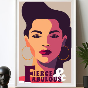 Moderne Frau FIERCE & FABULOUS Abstrakt Poster