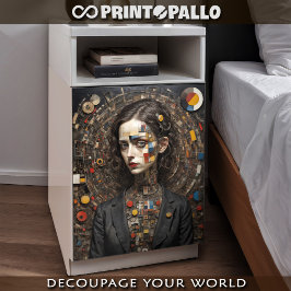 Moderne Frau im mondrianischen Stil, Tissue Paper Seidenpapier