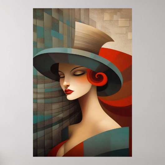 Moderne Frau in Hut Poster (Vorne)