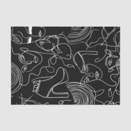 Moderne Frau, Linie Abstrakt Seidenpapier