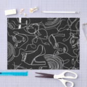 Moderne Frau, Linie Abstrakt Seidenpapier (Handwerk)