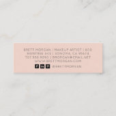 Moderne Frau Makeup Artist Blush Pink Mini Visitenkarte (Rückseite)
