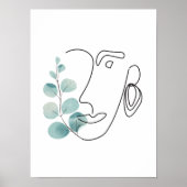 Moderne Frau mit Blume Art Poster (Vorne)