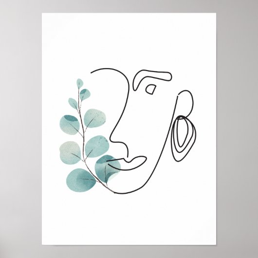 Moderne Frau mit Blume Art Poster (Vorne)
