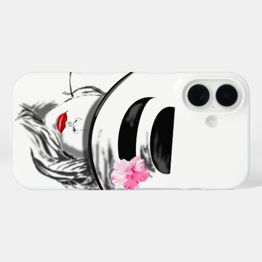 Moderne Frau mit Hat iPhone Case (Rückseite (Horizontal))