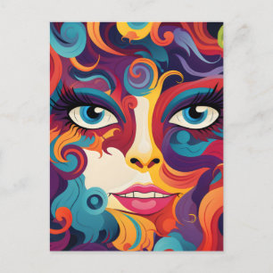 Moderne Frau Vibranl Whirl von Emotionen Postkarte