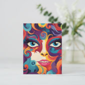 Moderne Frau Vibranl Whirl von Emotionen Postkarte (Stehend Vorderseite)