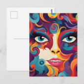 Moderne Frau Vibranl Whirl von Emotionen Postkarte (Vorne/Hinten)