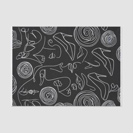 Moderne Frauen Abstrakt in der Linie Seidenpapier (Vorderseite)