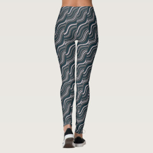 Moderne Frauen rustikal blau & grau Leggings