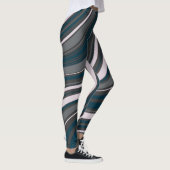 Moderne Frauen rustikal blau & grau Leggings (Rechts)