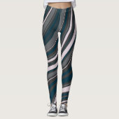 Moderne Frauen rustikal blau & grau Leggings (Vorderseite)