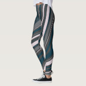 Moderne Frauen rustikal blau & grau Leggings (Links)