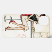 Moderne Frauen-trinkender Wein Case-Mate iPhone Hülle (Rückseite (Horizontal))