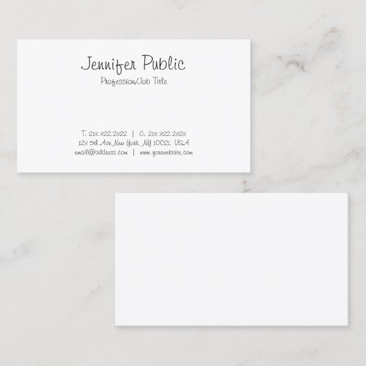 Moderne Freehand Script Minimalistisch Beautiful S Visitenkarte (Vorne/Hinten)