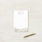 Moderne frei lebende Blume, die Personalisiert sin Post-it Klebezettel (Auf Schreibtisch)