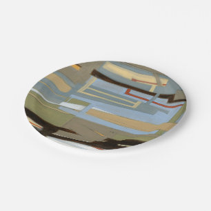 Moderne freie Ausdruck-Malerei vom Normannen Wyatt Pappteller