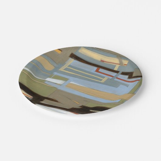 Moderne freie Ausdruck-Malerei vom Normannen Wyatt Pappteller (Schrägansicht)