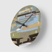 Moderne freie Ausdruck-Malerei vom Normannen Wyatt Runde Wanduhr (Winkel)