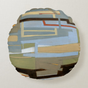 Moderne freie Ausdruck-Malerei vom Normannen Wyatt Rundes Kissen