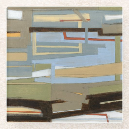 Moderne freie Ausdrucksbilder von Norman Wyatt Glasuntersetzer (Vorderseite)