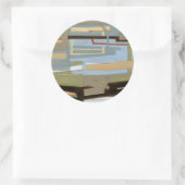 Moderne freie Ausdrucksbilder von Norman Wyatt Runder Aufkleber (Tasche)