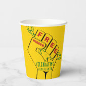 Moderne Freiheit in der Tat im 19. Jahrhundert Pappbecher (Rückseite)