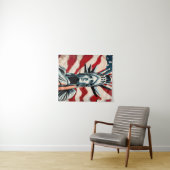 Moderne Freiheitsstatue mit amerikanischer Flaggen Wandteppich (Beispiel (Horizontal))