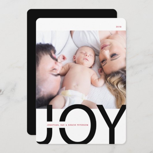 Moderne Freude Feiertagskarte (Vorne/Hinten)