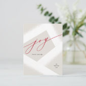 Moderne Freude Minimalistisch Red & White Urlaub K Postkarte (Stehend Vorderseite)