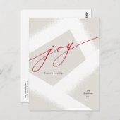 Moderne Freude Minimalistisch Red & White Urlaub K Postkarte (Vorne/Hinten)