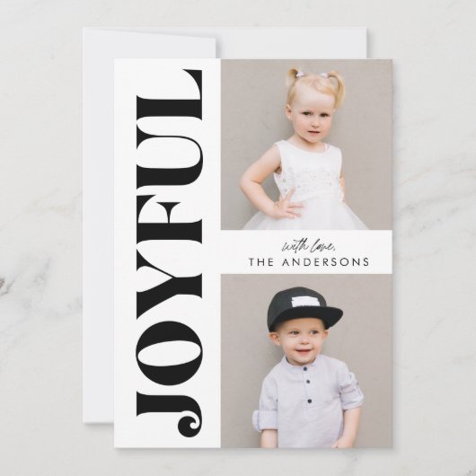 Moderne Freude Schwarz und Weiß Weihnachten 4 Foto (Vorderseite)