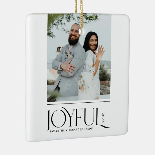 Moderne Freude Verheiratet Neuvermählte frohe Weih Keramikornament (Rechts)