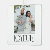 Moderne Freude Verheiratet Neuvermählte frohe Weih Keramikornament (Links)