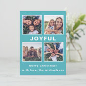 Moderne Freude Weihnachten Blue Foto Collage (Stehend Vorderseite)