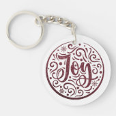 Moderne Freude Weihnachten Runde Mandela Schlüsselanhänger (Vorderseite)