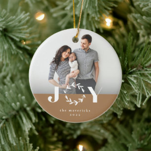 Moderne Freuden-Kranz-Foto-Feiertags-Weihnachten Keramik Ornament