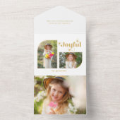 Moderne freudvolle Typografie Halbbogen 2-Foto All In One Einladung (Innen Boden)