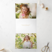 Moderne freudvolle Typografie Halbbogen 2-Foto Dreifach Gefaltete Urlaubskarte (Innenseite)