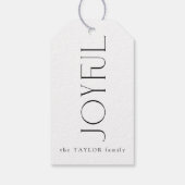 Moderne, freudvolle Typografie Weihnachtsfeiertag Geschenkanhänger (Rückseite)