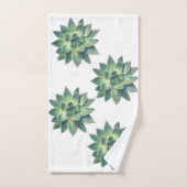 Moderne, freundlich-grüne Sukkulente Pflanze auf W Badhandtuch Set (Handtuch)